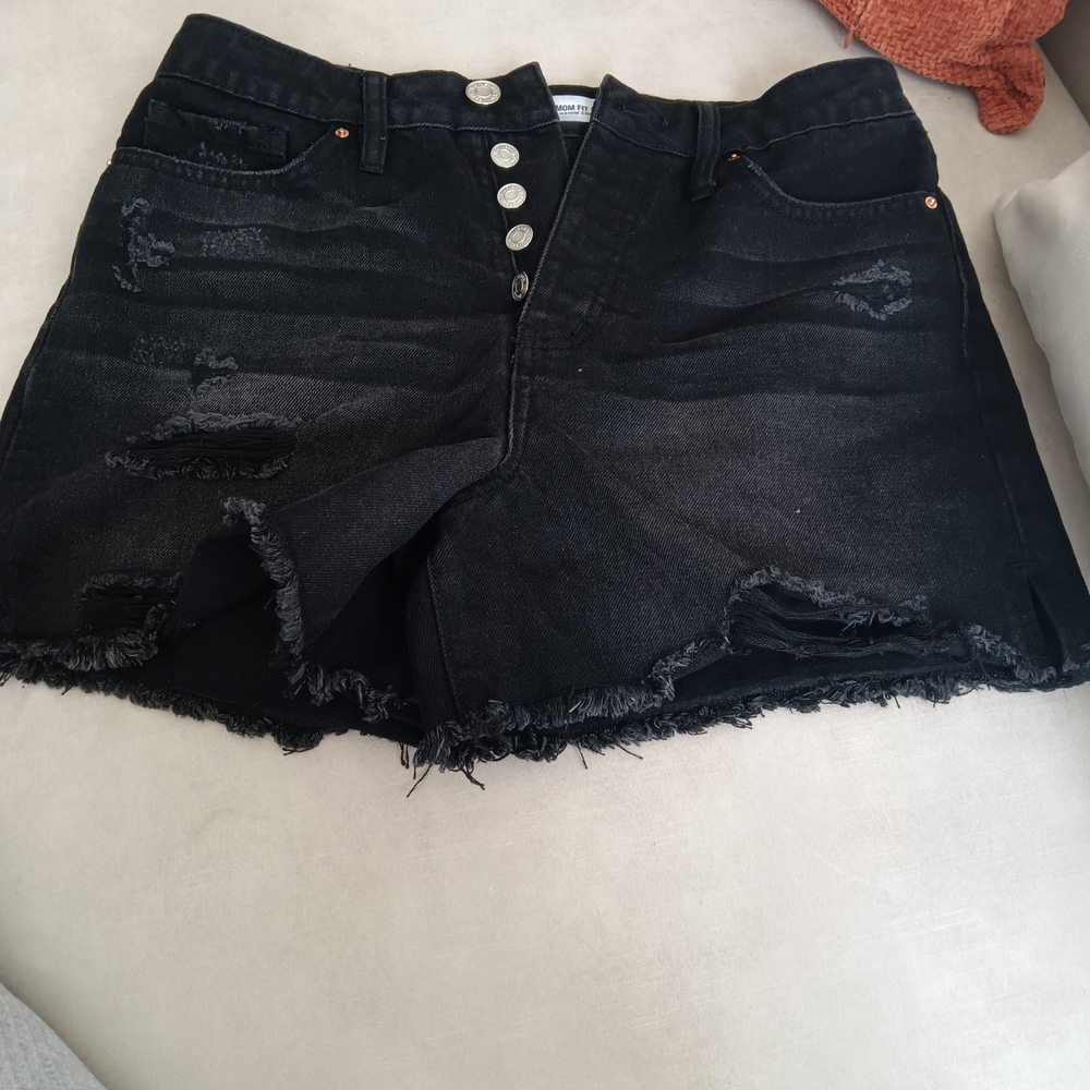YMI Black Distressed Jean Shorts